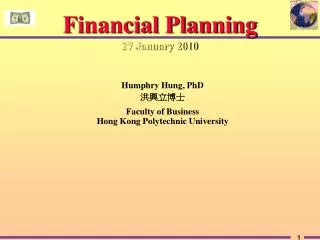 Financial Planning 27 January 2010