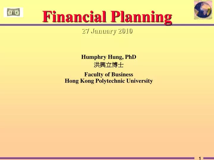 financial planning 27 january 2010