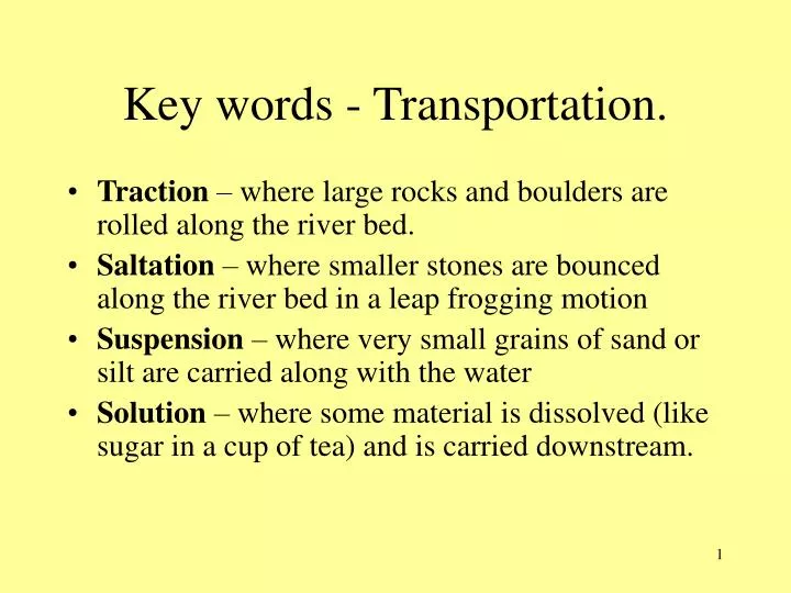 key words transportation