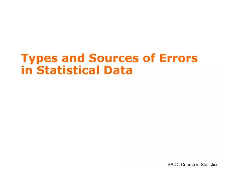 types and sources of errors in statistical data