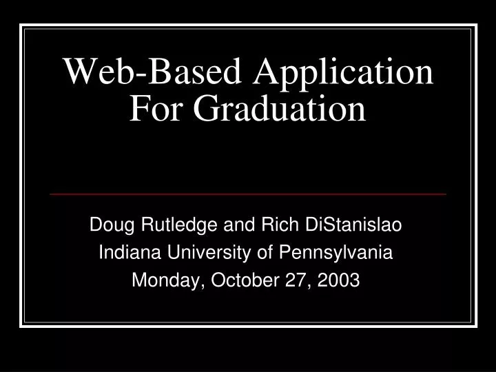 web based application for graduation