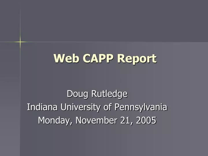 web capp report