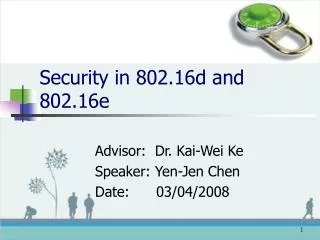 Security in 802.16d and 802.16e