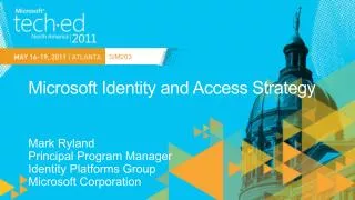 Microsoft Identity and Access Strategy