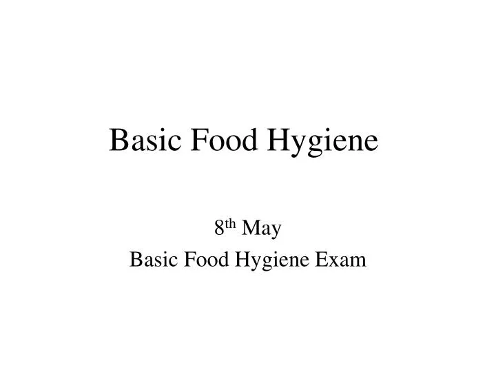 basic food hygiene