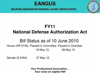 FY11 National Defense Authorization Act