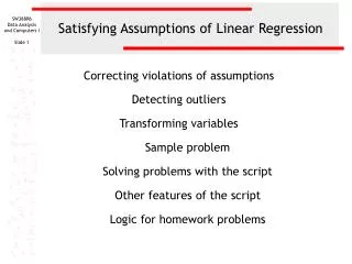 Satisfying Assumptions of Linear Regression