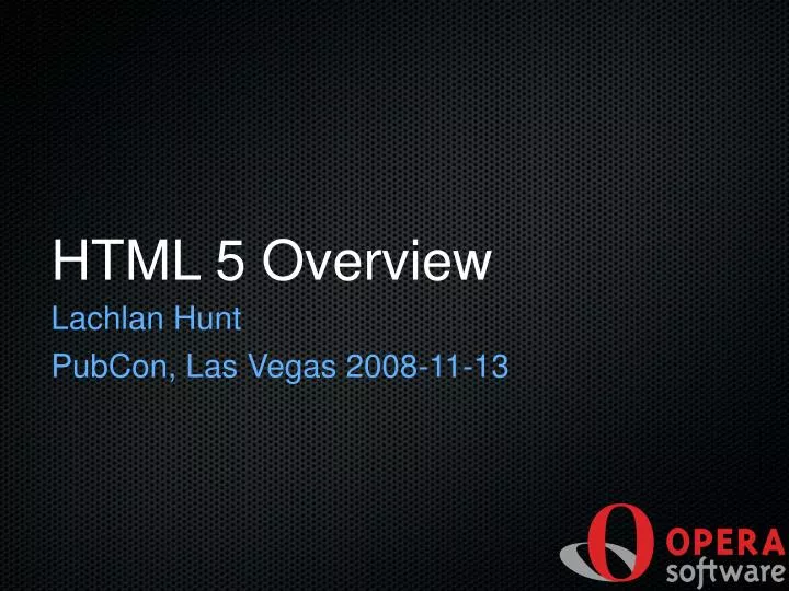 html 5 overview