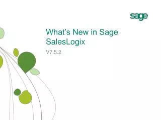 What’s New in Sage SalesLogix