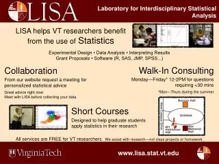 Analyzing Non-Normal Data with Generalized Linear Models 2010 LISA Short Course Series