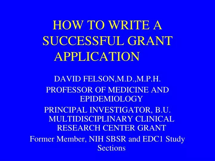 how to write a successful grant application