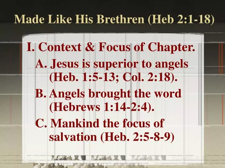 made like his brethren heb 2 1 18