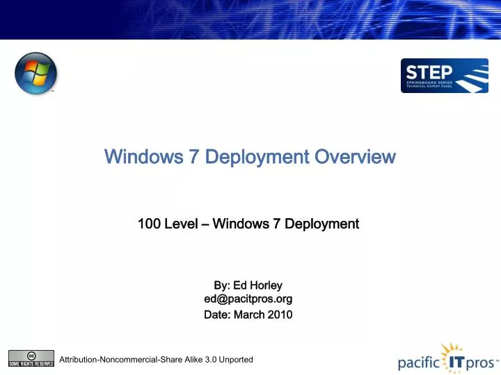 windows 7 deployment overview