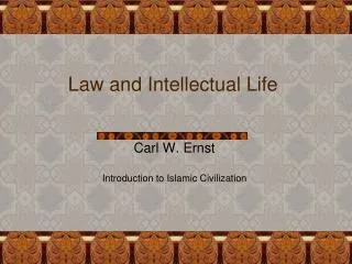 Law and Intellectual Life