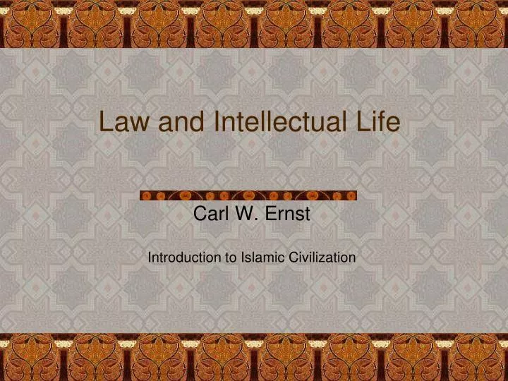 law and intellectual life