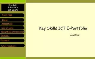 Key Skills ICT E-Portfolio