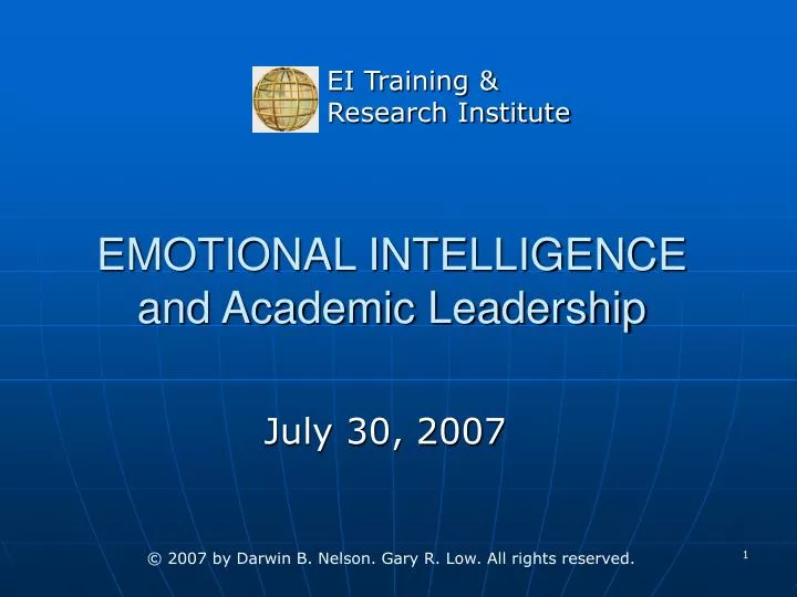 emotional intelligence and academic leadership