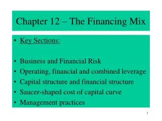 Chapter 12 – The Financing Mix