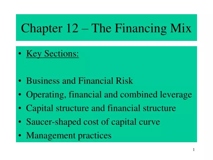 chapter 12 the financing mix