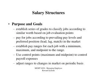 Salary Structures