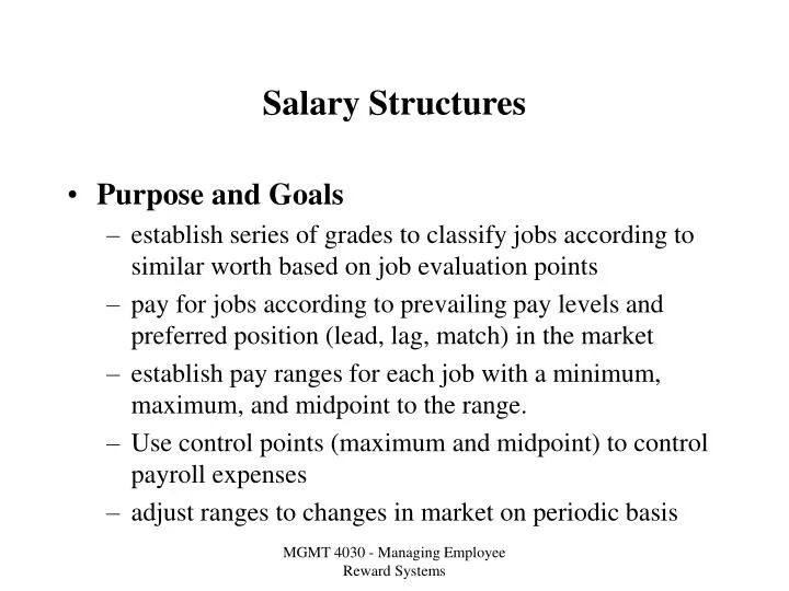 salary structures
