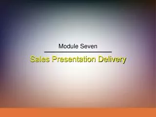 Sales Presentation Delivery