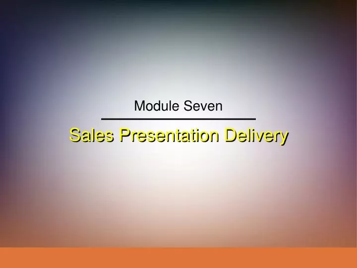 sales presentation delivery