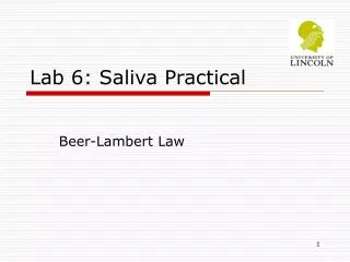 Lab 6: Saliva Practical
