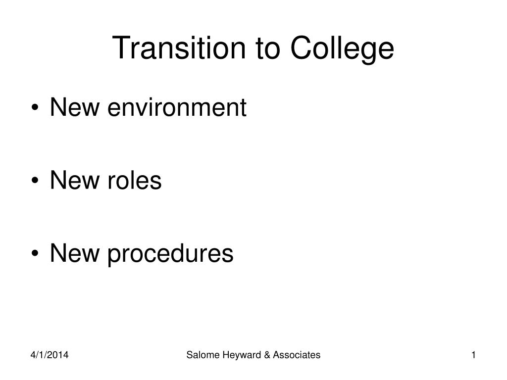 PPT - Transition to College PowerPoint Presentation, free download - ID ...
