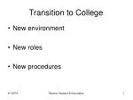 Transition to College - slide 1