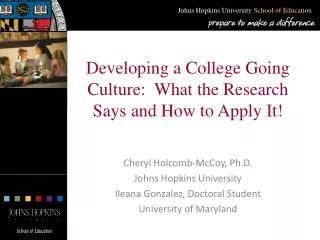 developing a college going culture what the research says and how to apply it