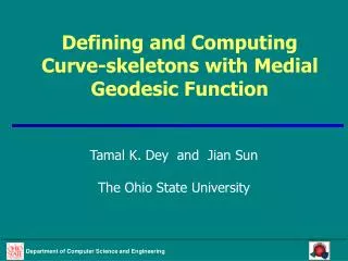 Defining and Computing Curve-skeletons with Medial Geodesic Function
