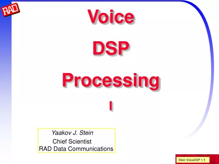 voice dsp processing i