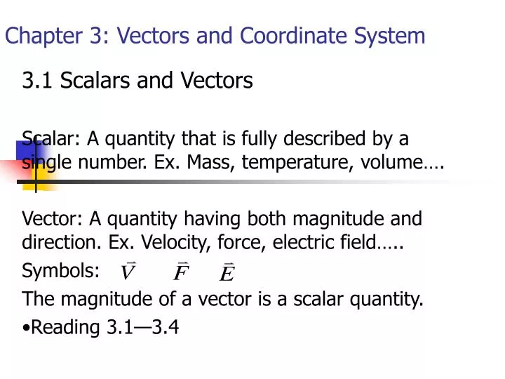 chapter 3 vectors and coordinate system