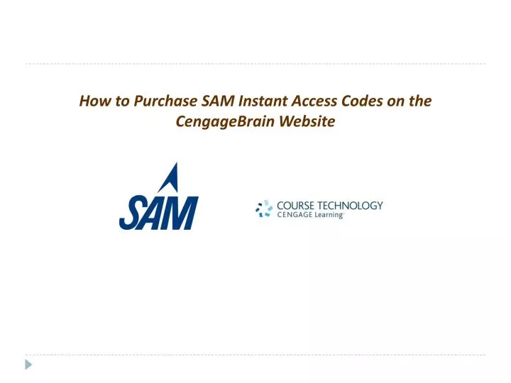 how to purchase sam instant access codes on the cengagebrain website
