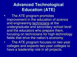 Advanced Technological Education (ATE)