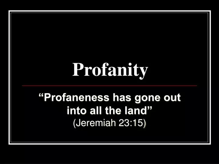 profanity