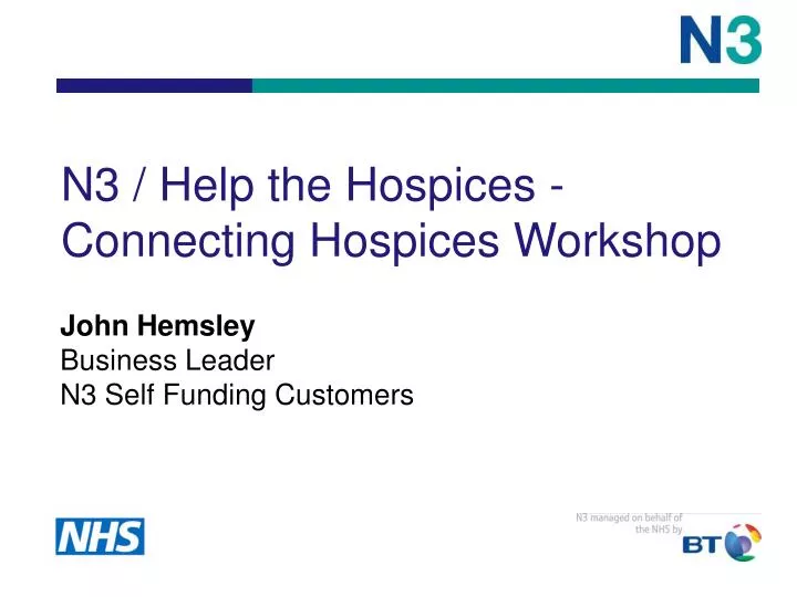 n3 help the hospices connecting hospices workshop