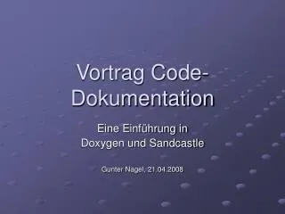 vortrag code dokumentation
