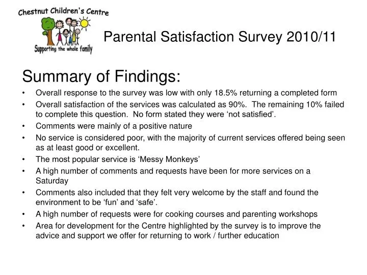 parental satisfaction survey 2010 11