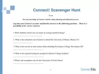 Connect! Scavenger Hunt