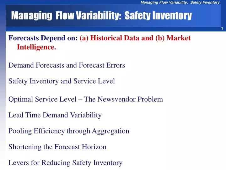 managing flow variability safety inventory