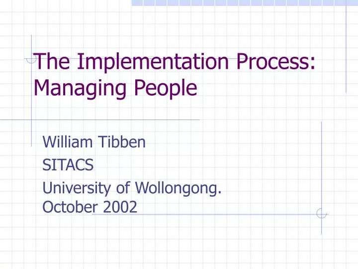 the implementation process managing people