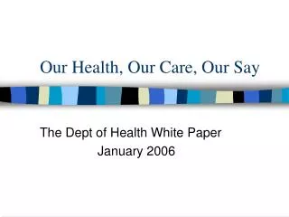 Our Health, Our Care, Our Say