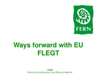 Ways forward with EU FLEGT