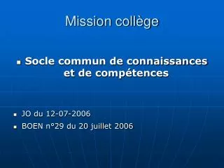 mission coll ge
