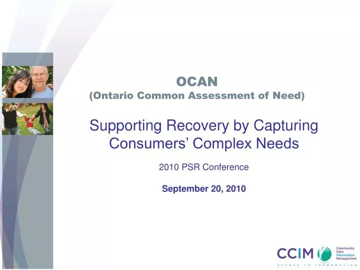 ocan ontario common assessment of need