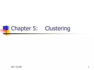 Chapter 5: Clustering