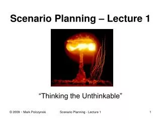 Scenario Planning – Lecture 1