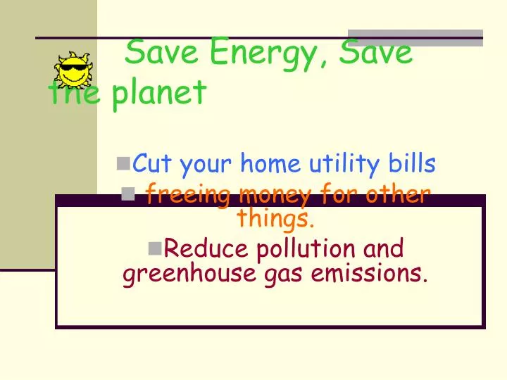 save energy save the planet